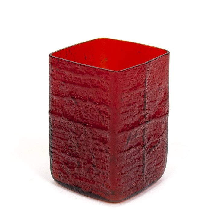 Scandinavian glass red vintage vase