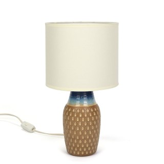 Danish glazed stoneware vintage table lamp from Bornholm