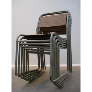 Bruno Pollock Stacking chairs set van 6 - Retro Studio