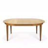 Danish vintage oak round extendable dining table with 3