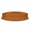 Large Danish vintage tray with organic teak shape