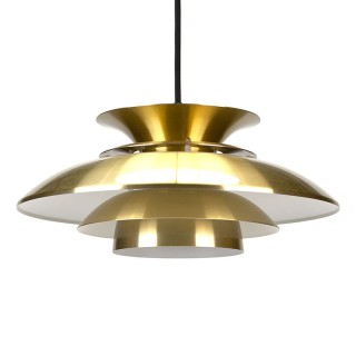 Brass colored Danish vintage hanging lamp