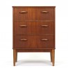 Small narrow model Danish vintage chest of drawers