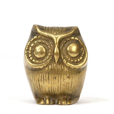 Miniature brass vintage owl