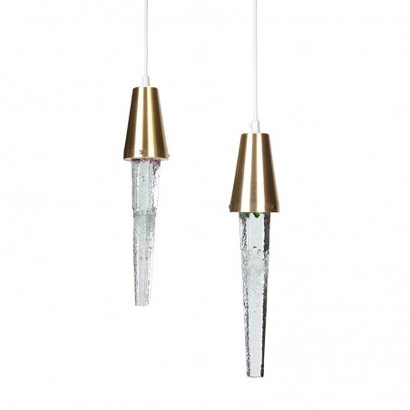 Set of 2 vintage Icicle pendant lamps design Atelje Engberg