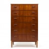 Vintage teak Danish tallboy chest of drawers from the fifties