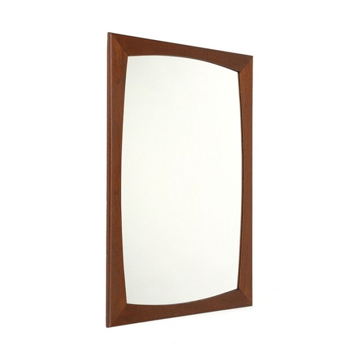 Danish teak vintage mirror with organic design