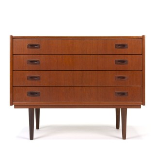 Wide model vintage Danish chest of drawers in teak