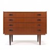 Wide model vintage Danish chest of drawers in teak