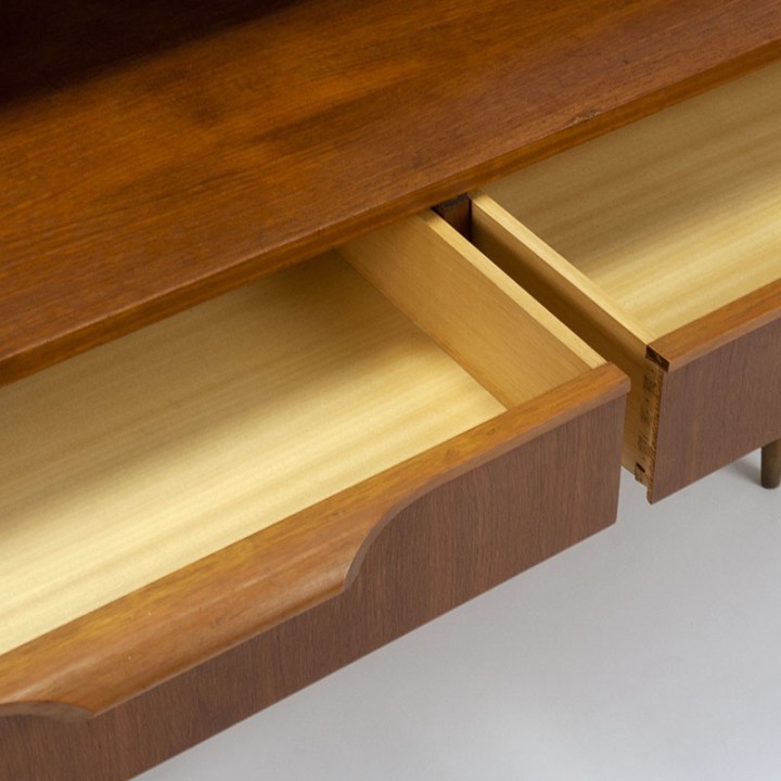 Vintage teak dressing table with large mirror