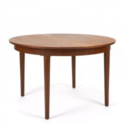 Danish vintage round extendable teak dining table