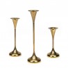 Vintage set of 3 candlesticks in brass