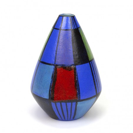 Vintage ceramic vase in primary colours