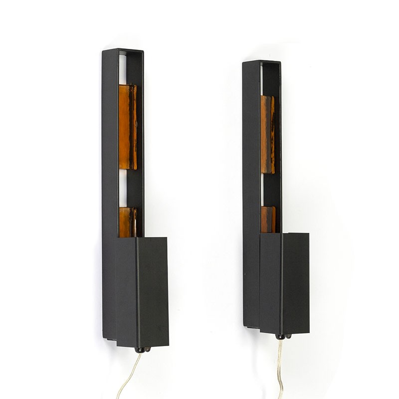 Set van 2 vintage minimalistische Deense wandlampen