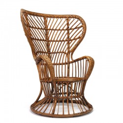 Vintage Italian rattan armchair design Gio Ponti