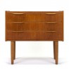 Small model vintage chest of drawers in light teak wood