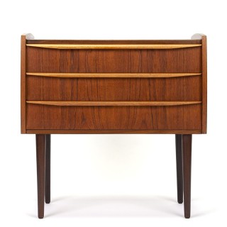 Kleine Deense vintage ladekast met lange greep