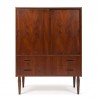 Danish vintage teak cabinet with sliding doors and drawers