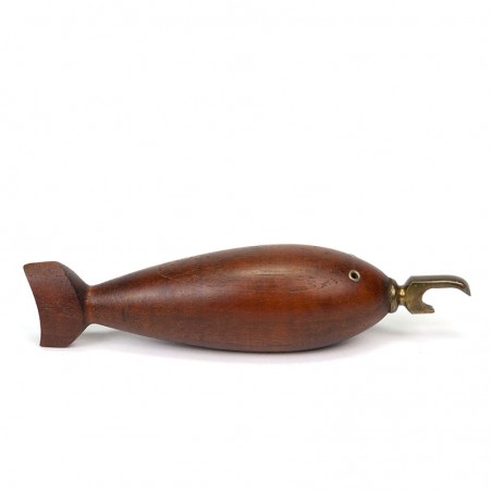 Danish vintage teak opener fish shape