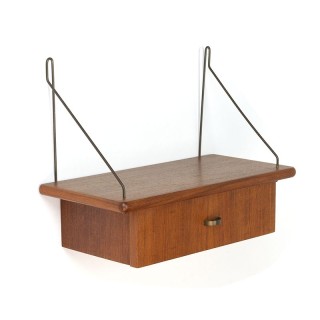 Deens vintage klein wandkastje met lade