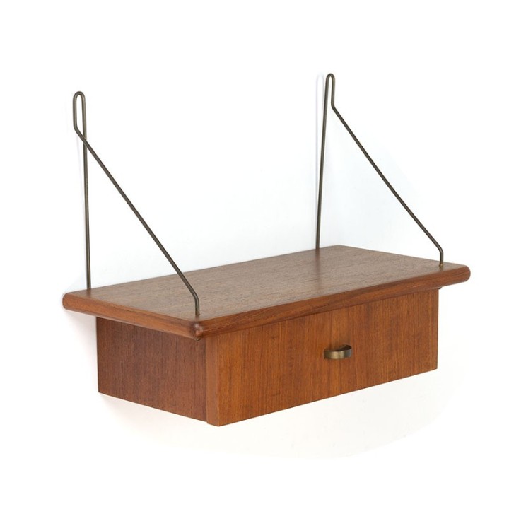 Danish vintage small wall cabinet with drawer