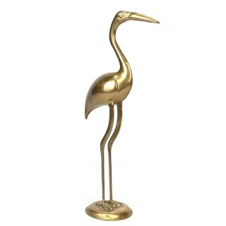 Brass vintage XL crane bird