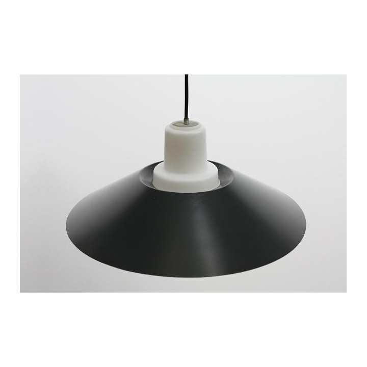 Glass hanging lamp with grey shade - Retro Studio