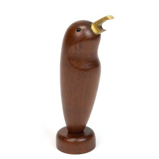 Teak vintage bird bottle opener