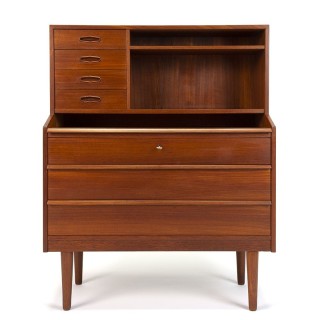 Vintage teakhouten Deense secretaire