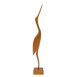 Fifties vintage beech bird sculpture