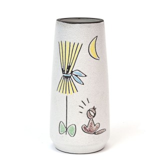 Sixties vintage vase with cat decor