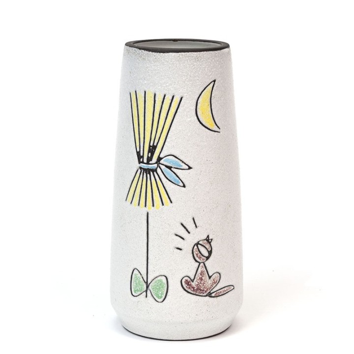 Sixties vintage vase with cat decor