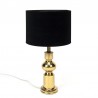Sixties vintage brass table lamp with black shade