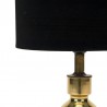 Zestiger jaren vintage messing tafellamp met zwarte kap
