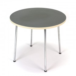 Round vintage side table by Gispen with linoleum top