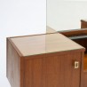Teak vintage dressing table with large mirror and brass detail