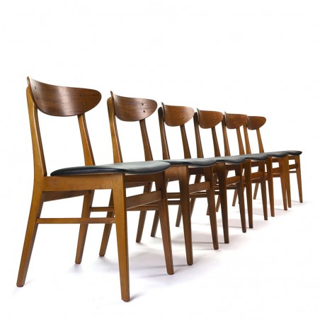 Farstrup model 210 vintage set van 6 stoelen