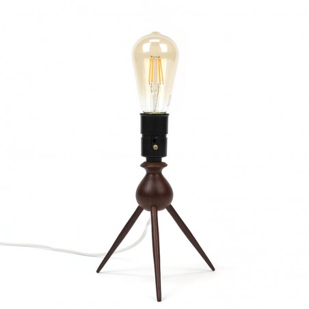 Danish teak vintage 3-legged table lamp