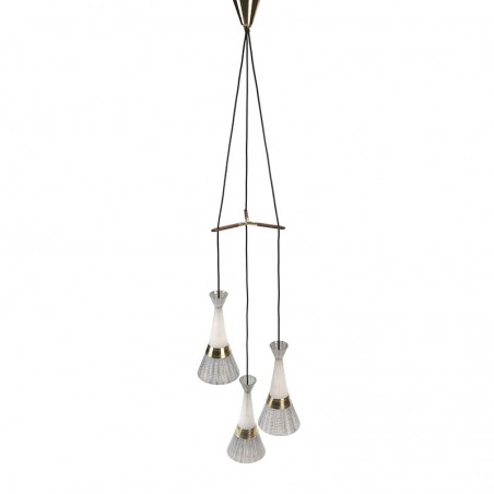 Vintage design hanglamp met 3 glazen kelken