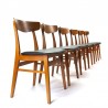 Set van 6 Farstrup stoelen vintage Deens design