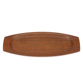 Small model vintage Danish oval teak tray