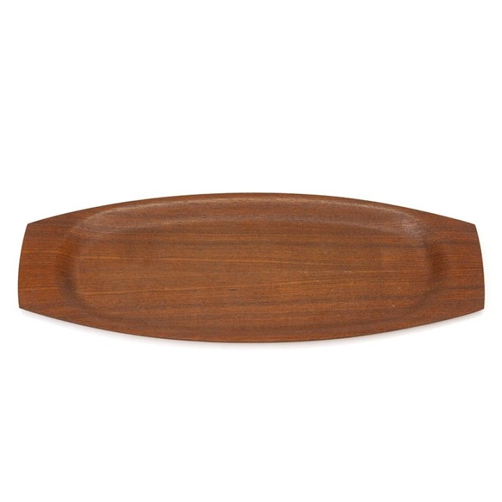Small model vintage Danish oval teak tray