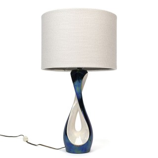 Keramiek vintage jaren vijftig gedraaide tafellamp