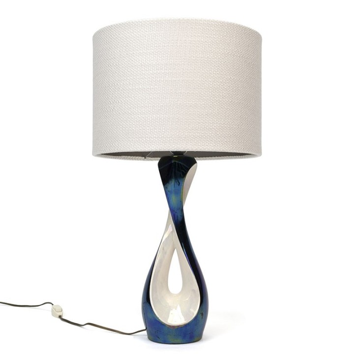 Ceramic vintage fifties twisted table lamp