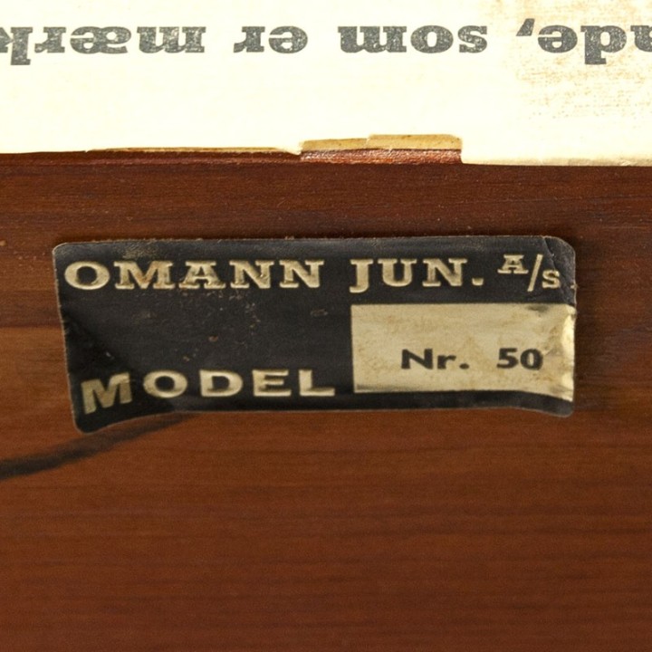 Vintage Deense design eettafel model 50 van Omann Jun