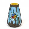 Small vintage model vase with an image of fish