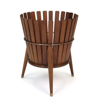 Danish vintage teak planter on legs