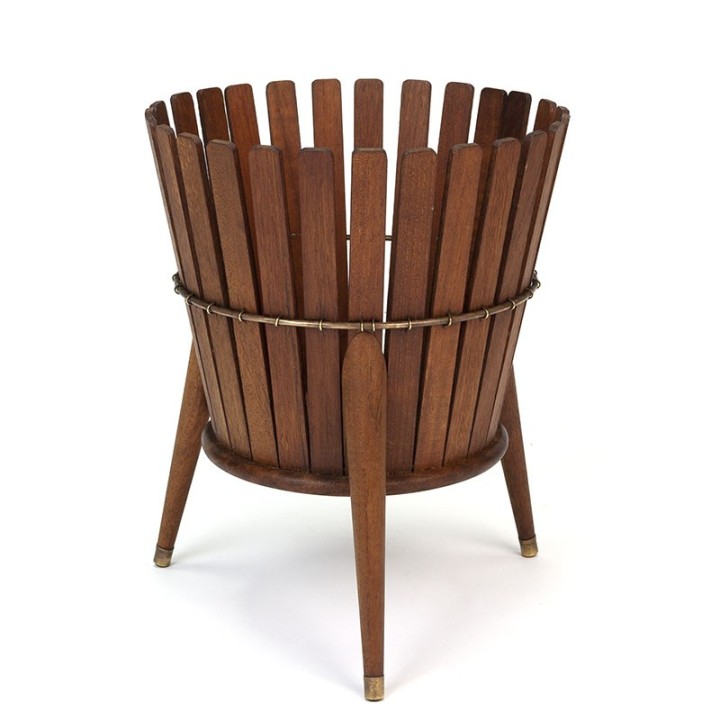 Danish vintage teak planter on legs