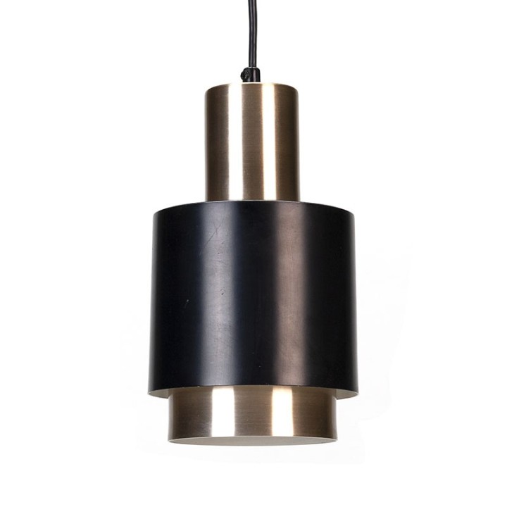 Danish vintage hanging lamp brass / black metal