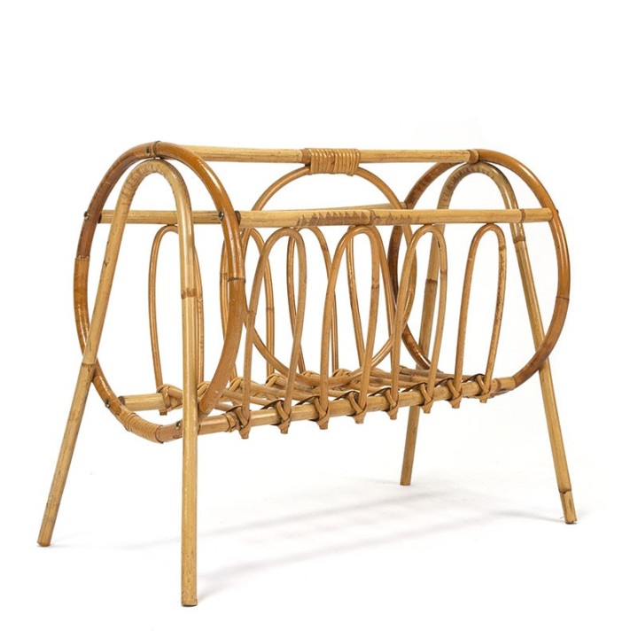 Rotan vintage krantenrek jaren zestig
